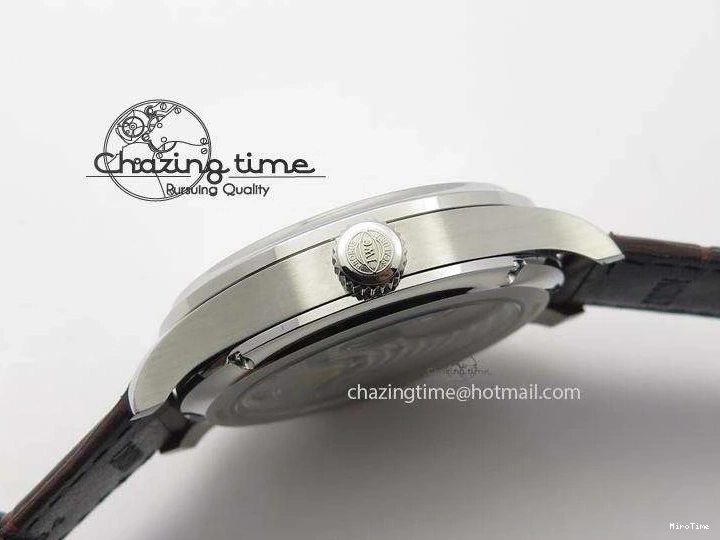 MIROTIME 0213 Chic Portuguese Tourbillon Power Reserve Moonphase SS White Dial Gold Numbers On Black Leather Strap 7319